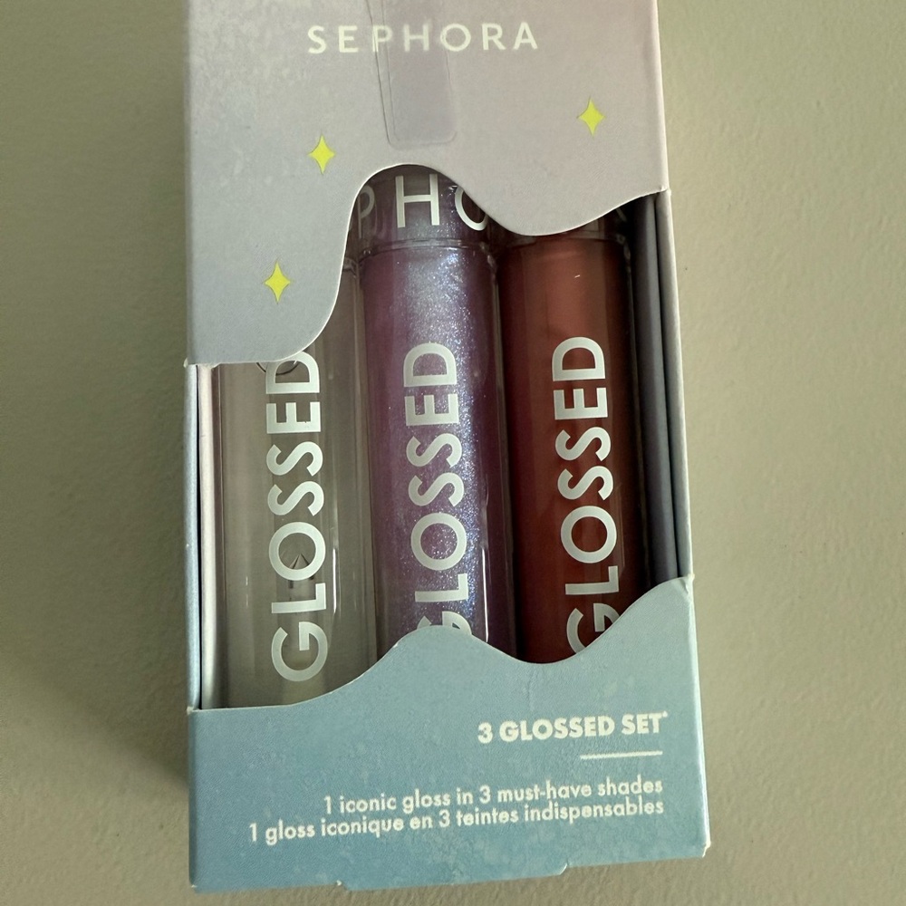 Sephora Glossed Lip Gloss Trio - Red, Silver, Purple